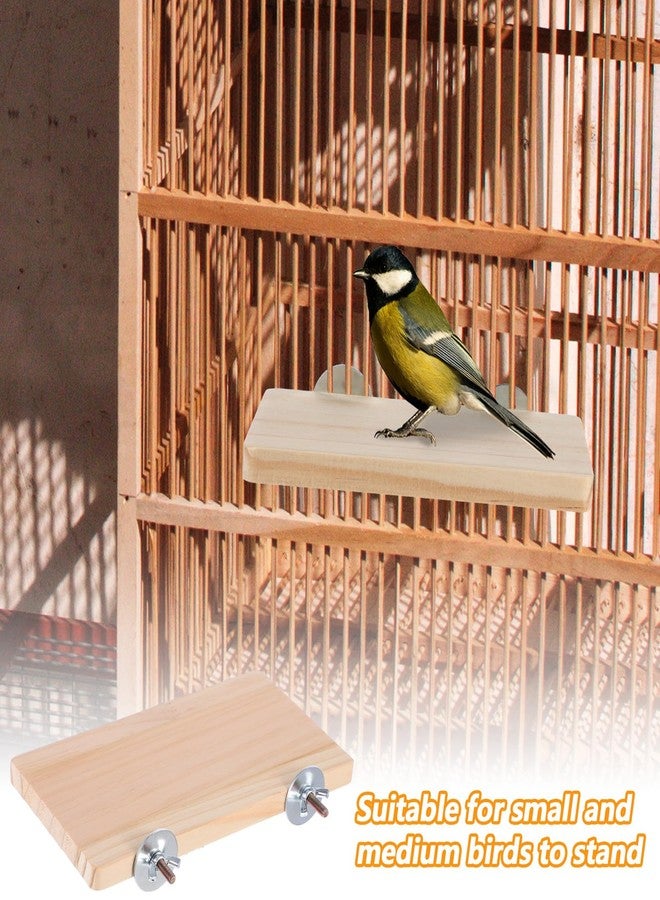 Zelphvt Wooden Parrot Perch Corner Bird Perch Platform Flat Stand 7.48 × 3.93 Inches Wood Perch Birds Platform Parrot Stand for Bird Cages Corner Shelf for Parakeet Cockatiel Lovebird Rat Hamster - Image 5
